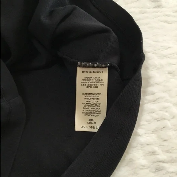 Burberry Brit black cotton t-shirt featuring 3/4 sleeves size large - Picture 9 of 11